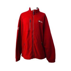 Page & Tuttle Men’s Jacket Red Fleece 2004 Big Ten NCAA Wisconsin Zip Size XXL
